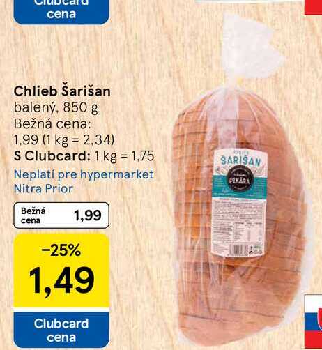 Chlieb Šarišan, 850 g 