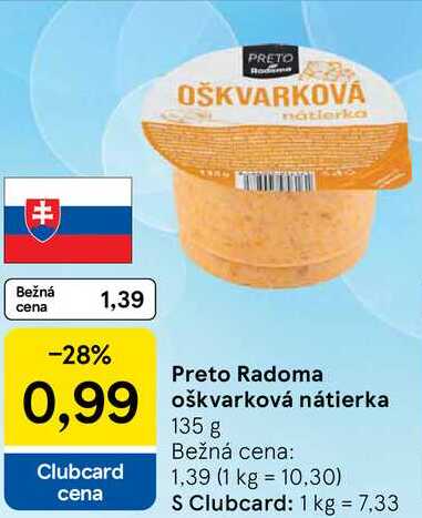 Preto Radoma oškvarková nátierka, 135 g 
