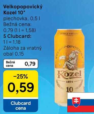 Velkopopovický Kozel 10°, 0,5 l
