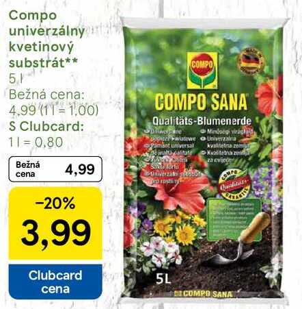 Compo univerzálny kvetinový substrát, 5 l