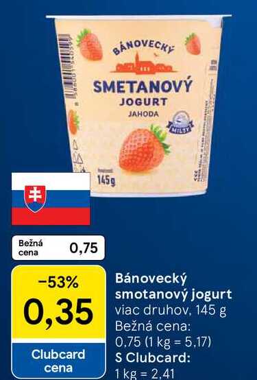 Bánovecký smotanový jogurt, 145 g