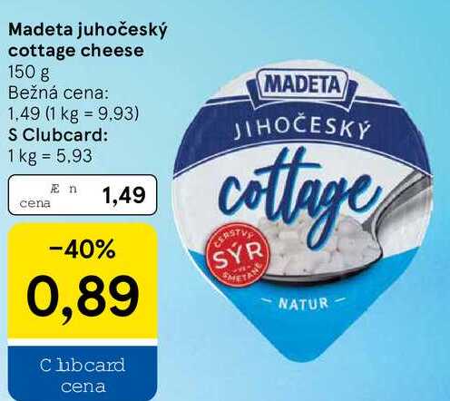 Madeta juhočeský cottage cheese, 150 g