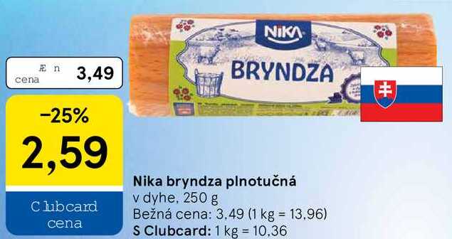Nika bryndza plnotučná, 250 g