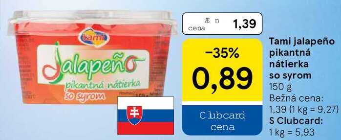 Tami jalapeño pikantná nátierka so syrom, 150 g 