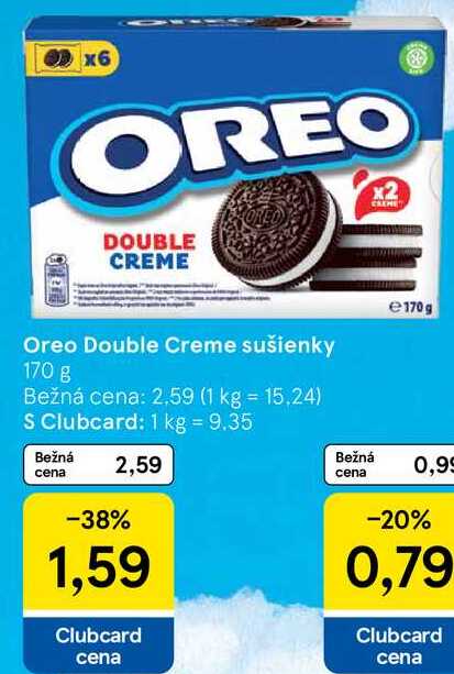 Oreo Double Creme sušienky, 170 g 