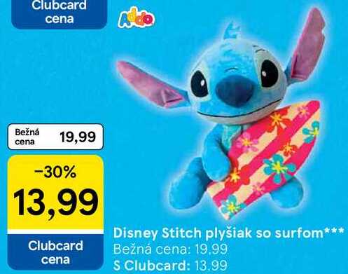 Disney Stitch plyšiak so surfom