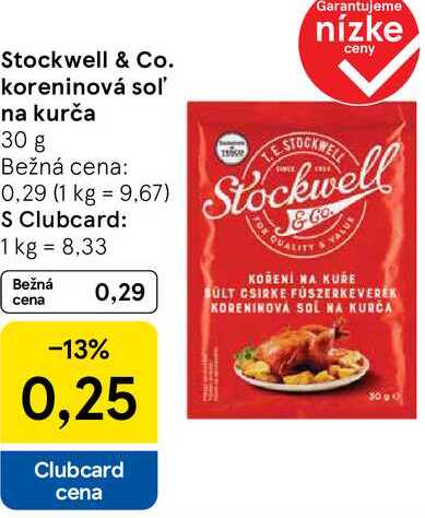 Stockwell & Co. koreninová soľ na kurča, 30 g 