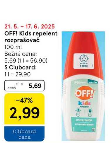 OFF! Kids repelent rozprašovač, 100 ml 