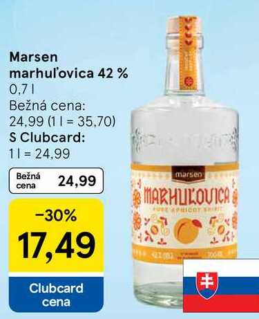 Marsen marhuľovica 42 %, 0,7 l
