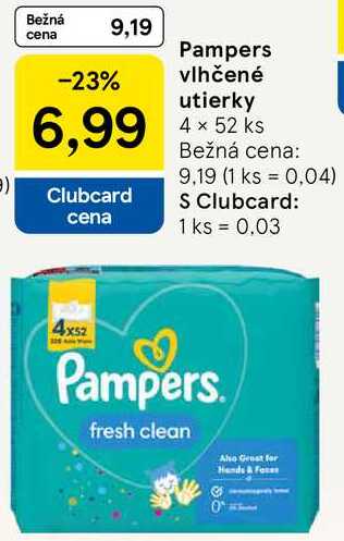 Pampers vlhčené utierky, 4x 52 ks 