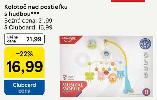 Kolotoč nad postieľku s hudbou