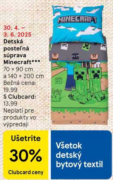 Detská posteľná súprava Minecraft
