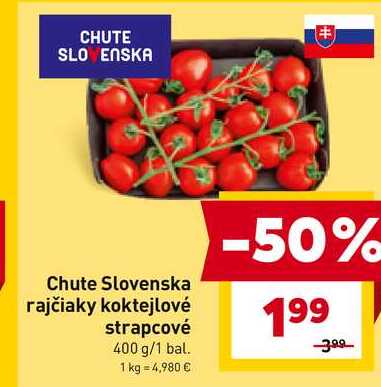 Chute Slovenska rajčiaky koktejlové strapcové 400 g/1 bal. 