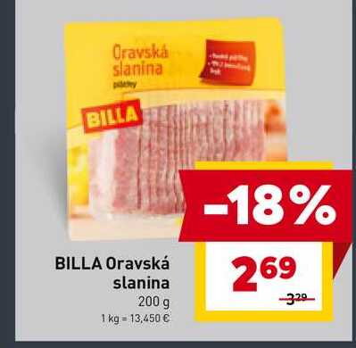 BILLA Oravská slanina 200 g
