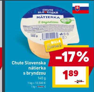 Chute Slovenska nátierka s bryndzou 140 g 