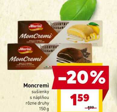 Moncremì sušienky s náplňou rôzne druhy 150 g