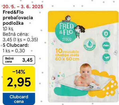Fred&Flo prebaľovacia podložka, 10 ks