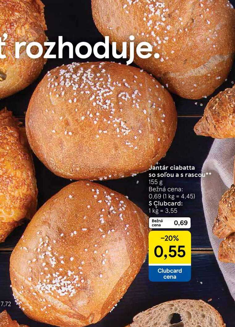 Jantár ciabatta so soľou a s rascou, 155 g