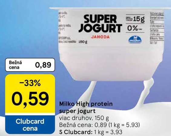 Milko High protein super jogurt, 150 g 