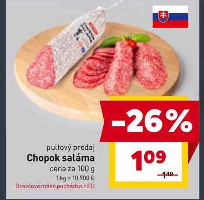 Chopok saláma cena za 100 g