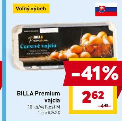 BILLA Premium vajcia 10 ks/veľkosť M 