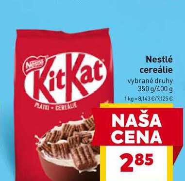 Nestlé cereálie vybrané druhy 350 g/400 g 
