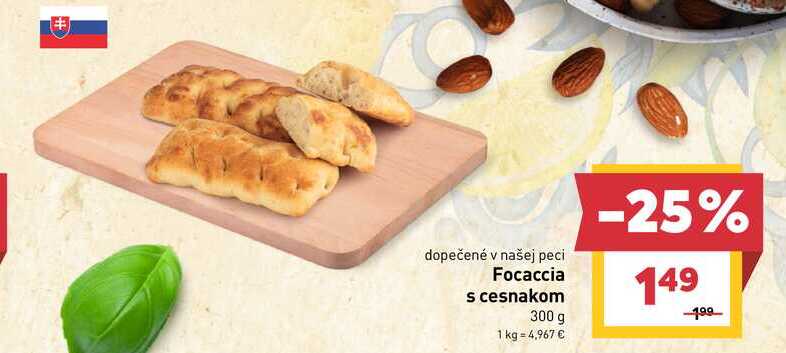 Focaccia s cesnakom 300 g