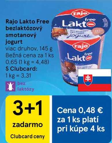 Rajo Lakto Free bezlaktózový smotanový jogurt, 145 g