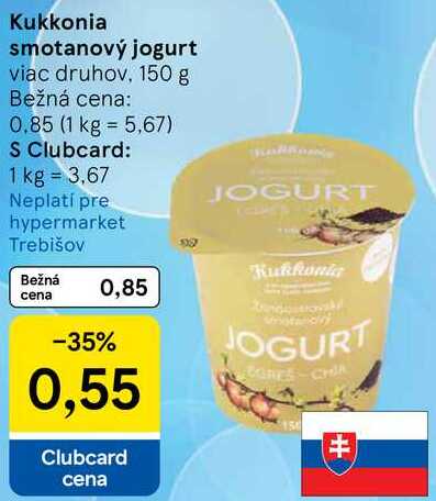 Kukkonia smotanový jogurt, 150 g