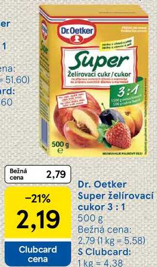 Dr. Oetker Super želírovací cukor 3:1, 500 g