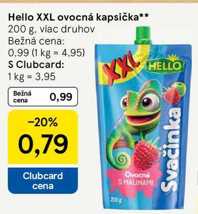 Hello XXL ovocná kapsička, 200 g 