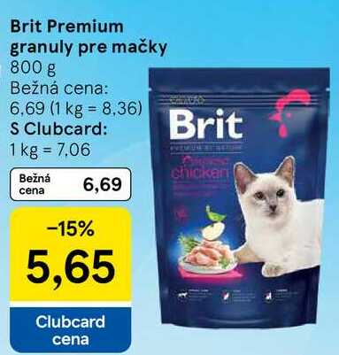 Brit Premium granuly pre mačky, 800 g 