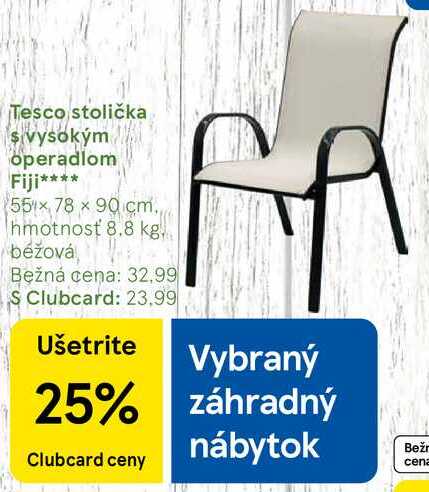 Tesco stolička s vysokým operadlom Fiji