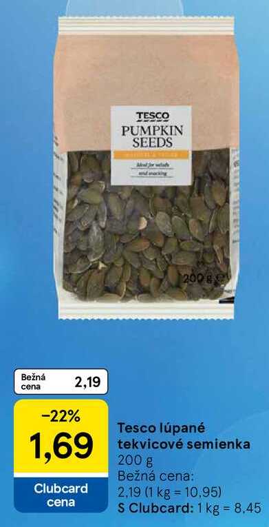 Tesco lúpané tekvicové semienka, 200 g 