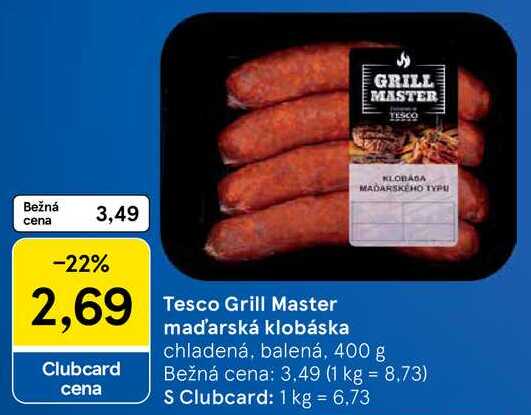 Tesco Grill Master maďarská klobáska, 400 g 