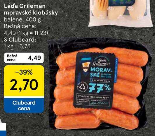 Láďa Grileman moravské klobásky, 400 g 