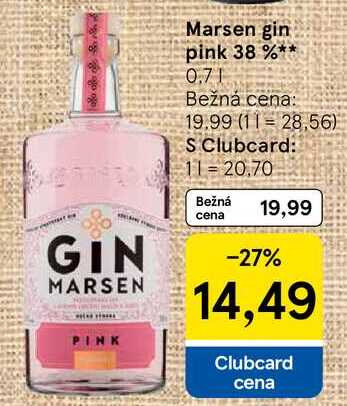 Marsen gin pink 38 %, 0,7 l