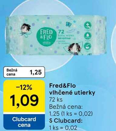Fred&Flo vlhčené utierky, 72 ks