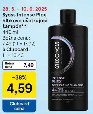 Syoss Intense Plex hĺbkovo ošetrujúci šampón, 440 ml 