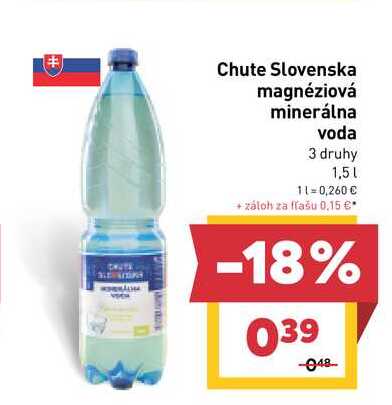 Chute Slovenska magnéziová minerálna voda 3 druhy 1,5l