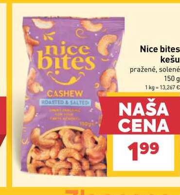 Nice bites kešu pražené, solené 150 g