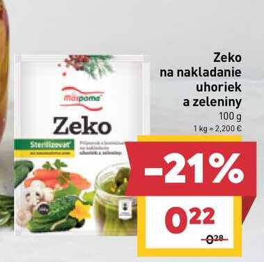 Zeko na nakladanie uhoriek a zeleniny 100 g 