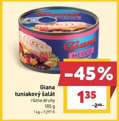 Giana tuniakový šalát rôzne druhy 185 g 
