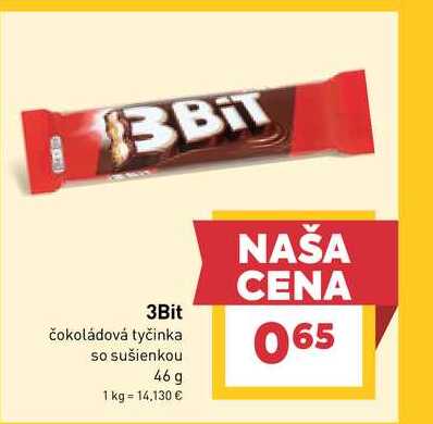 3Bit čokoládová tyčinka so sušienkou 46 g 