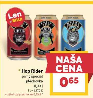 Hop Rider pivný špeciál plechovka 0,33l