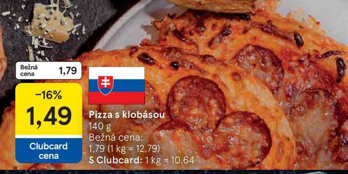 Pizza s klobásou 140 g 