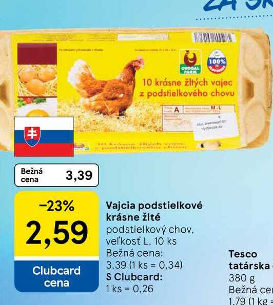 Vajcia podstielkové krásne žlté podstielkový chov, veľkosť L, 10 ks 
