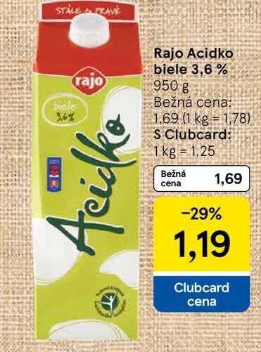 Rajo Acidko biele 950g