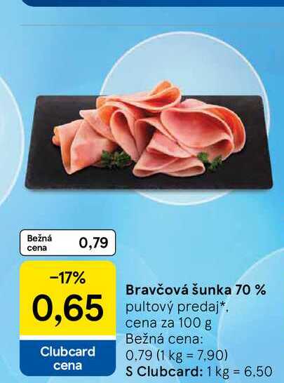 Bravčová šunka 70 % 100g