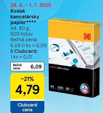 Kodak - kancelársky papier A4, 80 g, 500 listov